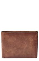 Men's Fossil 'derrick' Leather Front Pocket Bifold Wallet -