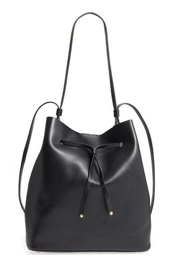 Lodis Silicon Valley Large Halina Leather Bucket Bag - Black