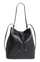 Lodis Silicon Valley Large Halina Leather Bucket Bag - Black