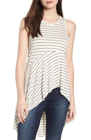 Women's Bp. Stripe Asymmetrical Hem Tank, Size - Ivory