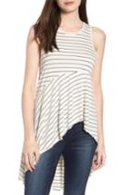 Women's Bp. Stripe Asymmetrical Hem Tank, Size - Ivory
