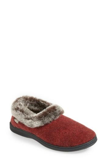 Women's Acorn 'chinchilla Collar' Faux Fur Slipper M - Burgundy