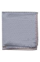 Men's Robert Talbott Geometric Silk Pocket Square, Size - Grey