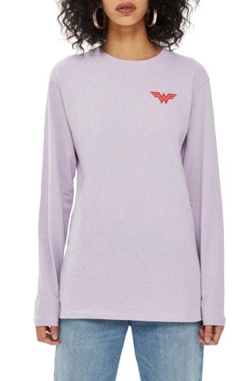 Women's Topshop By And Finally Wonder Woman Shirt - Purple