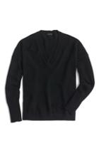 Women's J.crew V-neck Boyfriend Cashmere Sweater - Black