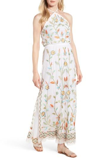 Women's Kas New York Eve Embroidered Maxi Dress - White
