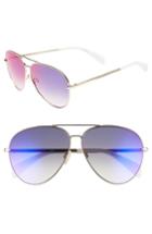 Women's Rag & Bone 63mm Polarized Aviator Sunglasses - Light Gold