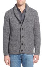 Men's Schott Nyc Shawl Collar Wool Blend Cardigan - Grey