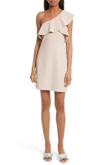 Women's Elizabeth And James Jerard Ruffle One-shoulder Dress - Beige