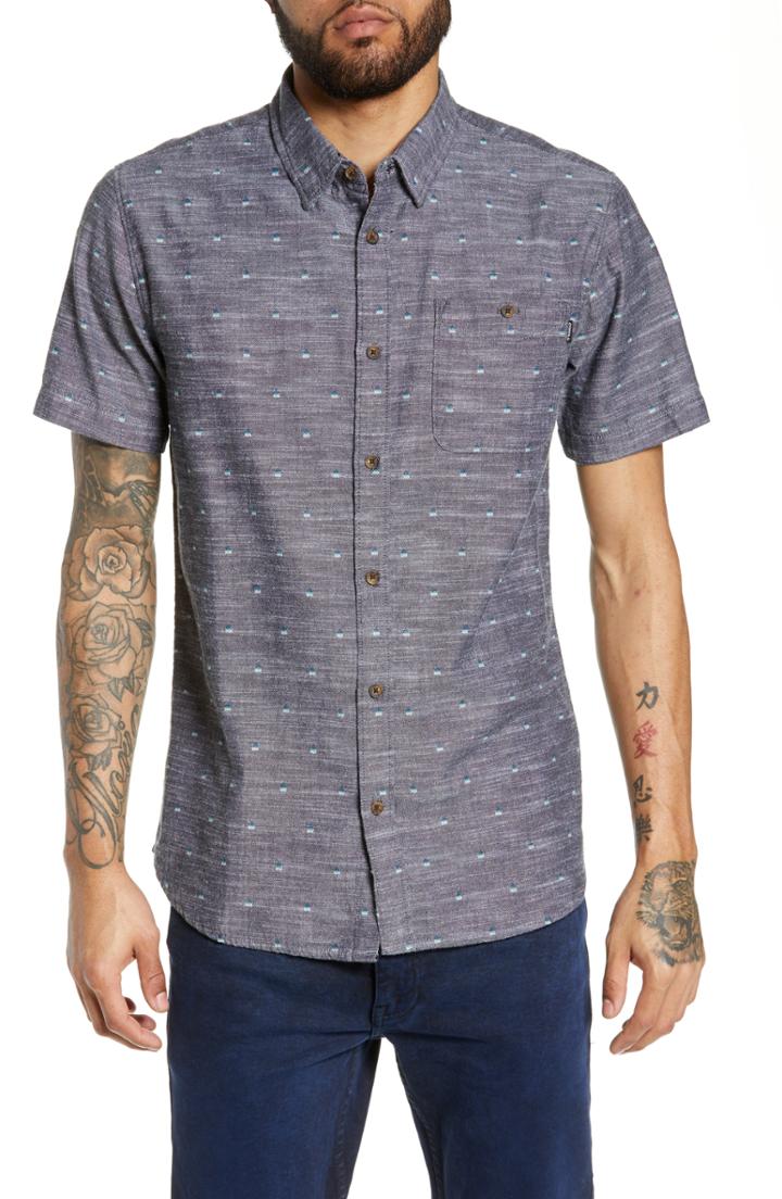 Men's O'neill Woods Short Sleeve Camp Shirt - Blue