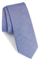 Men's 1901 Indigo Pine Cotton Skinny Tie, Size - Blue