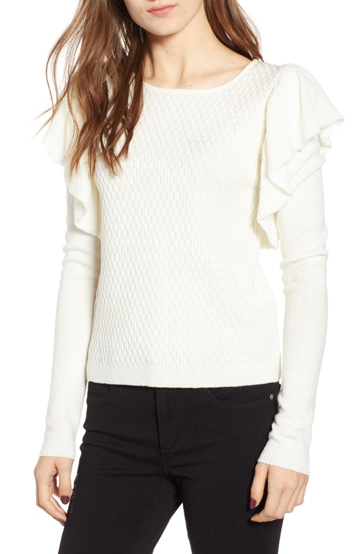 Women's Bishop + Young Sophia Ruffle Sweater - Ivory
