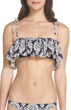 Women's Tory Burch Geometric Print Flounce Bikini Top - Blue