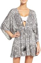 Women's Hinge Royal Tiles Cover-up Kimono, Size - Grey