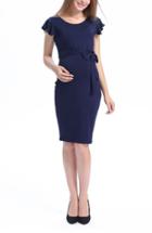 Women's Kimi And Kai Lucile Ruffle Sleeve Maternity Dress - Blue