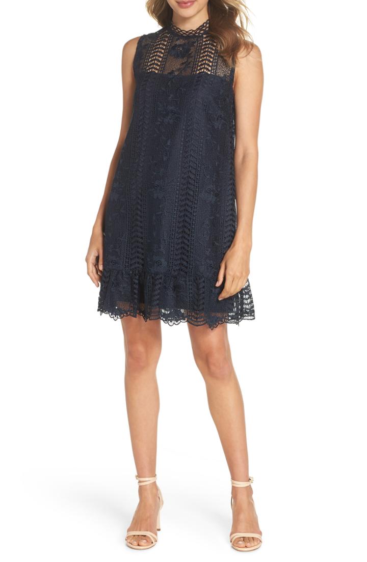 Women's Js Collections Embroidered Mesh Dress