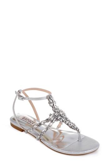 Women's Badgley Mischka Hampden Crystal Embellished Sandal M - Metallic