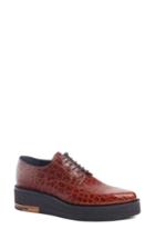 Women's Dries Van Noten Croc Embossed Platform Oxford Us / 36eu - Brown