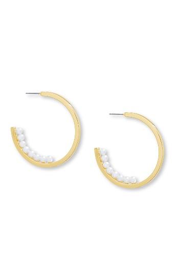 Women's Steve Madden Imitation Pearl Hoop Earrings