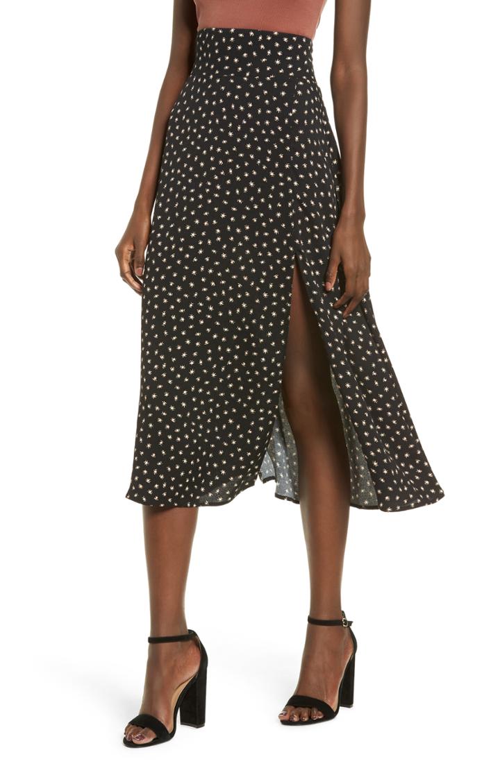 Women's Afrm Devera Midi Skirt - Black
