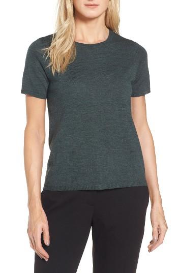 Women's Eileen Fisher Merino Wool Tee, Size - Green