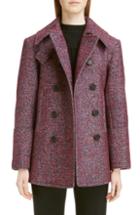 Women's Burberry Walkden Check Wool Coat Us / 36 It - Black