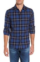 Men's Bonobos Slim Fit Plaid Flannel Sport Shirt, Size - Blue