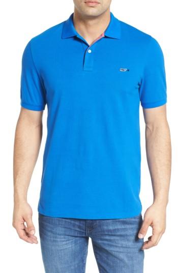 Men's Vineyard Vines Classic Pique Polo, Size - Blue