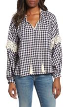 Women's Everleigh Gingham Check Peasant Top - Blue