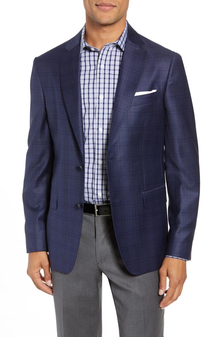 Men's John W. Nordstrom Traditional Fit Plaid Wool Sport Coat