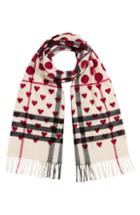 Women's Burberry The Classic Heart Check Cashmere Scarf
