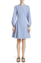 Women's Khaite Vanessa Stripe Poplin Minidress - Blue