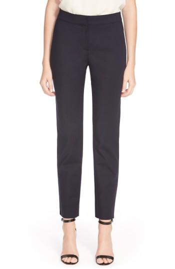 Women's St. John Collection 'emma' Crop Micro Ottoman Pants - Blue