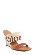 Women's Chloe Verena Logo Wedge Sandal Us / 37eu - Beige