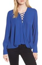 Women's Trouve Lace-up Top - Blue