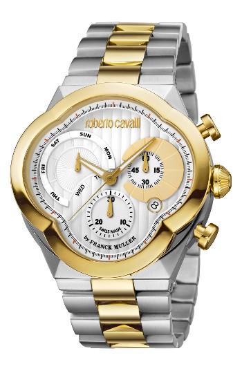 Men's Roberto Cavalli By Franck Muller Clover Chronograph Bracelet Watch, 47mm