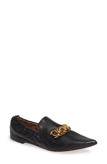 Women's Chloe Reese Chain Bit Loafer Flat Us / 35eu - Black