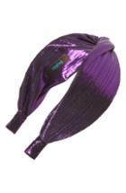 Tasha Metallic Twist Headband, Size - Purple