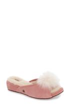 Women's Ugg Yvett Open Toe Slipper With Genuine Shearling Pom M - Pink