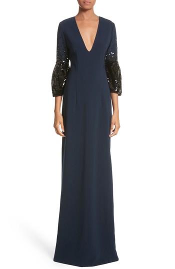 Women's Sachin & Babi Noir Tower Embellished Sleeve Gown - Blue