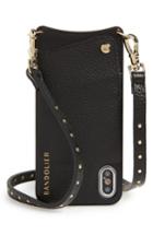 Bandolier Nicole Pebbled Leather Iphone X Crossbody Case - Black