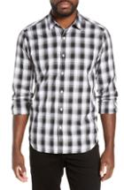 Men's Jeff Fox Valley Slim Fit Plaid Sport Shirt - Black
