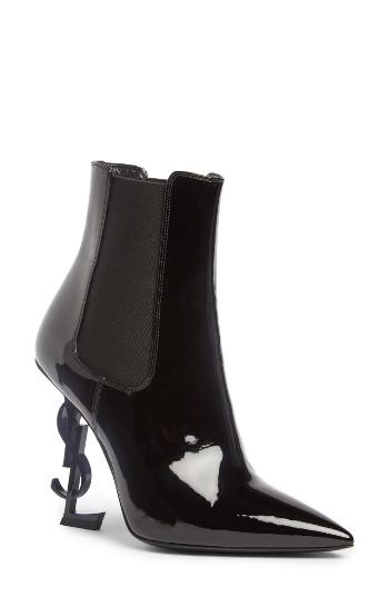 Women's Saint Laurent Opyum Ysl Bootie Us / 37eu - Black