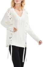 Women's Vince Camuto Lace-up Cable Sweater, Size - White