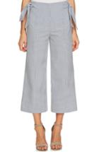 Women's Cece Stripe Seersucker Side Bow Pants - Blue