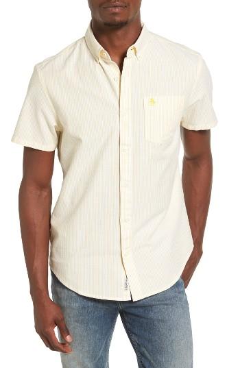 Men's Original Penguin Stripe Short Sleeve Oxford Shirt