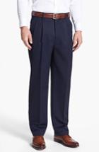 Men's Jb Britches Pleated Super 100s Worsted Wool Trousers R - Blue