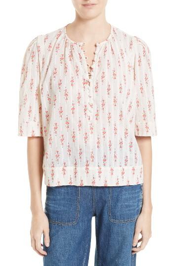Women's La Vie Rebecca Taylor Metallic Floral Print Top