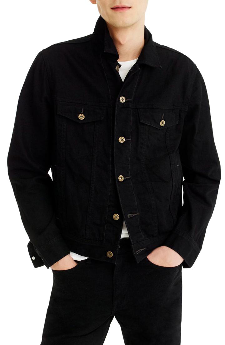 Men's J.crew Regular Fit Denim Jacket - Black