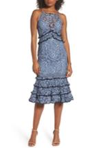 Women's Keepsake The Label Catch Me Ruffle Lace Sheath Dress - Blue